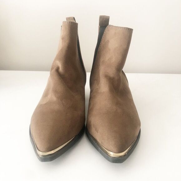 Atmosphere Womens Size 6 Brown Suede Pointed Toe Slip-On Chelsea Boots Booties - Picture 2 of 8